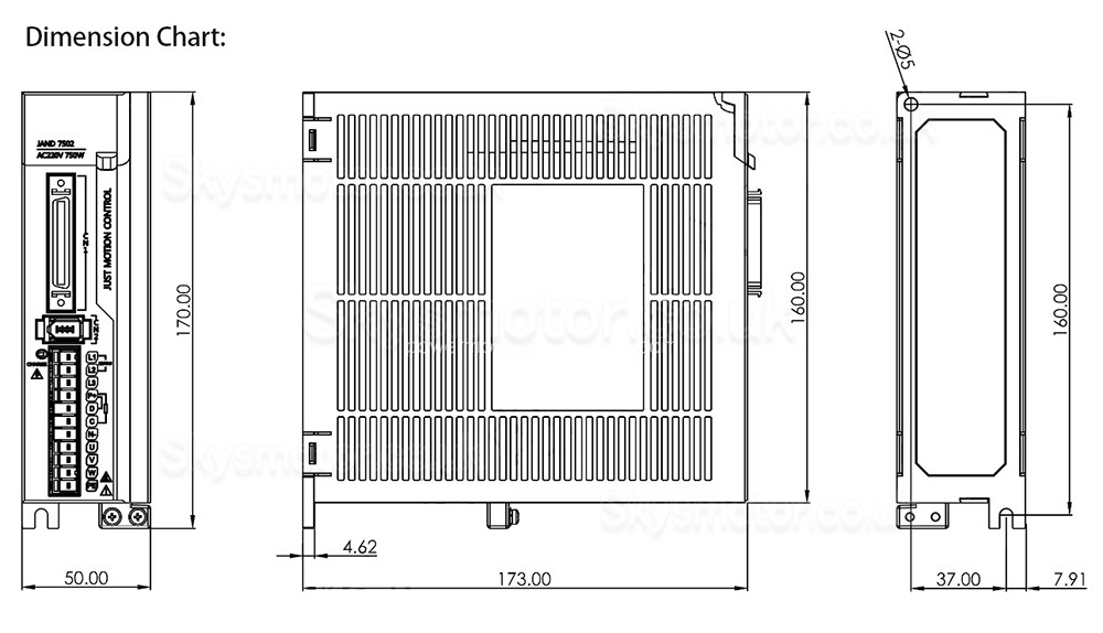 1.0kW 180V-240V AC Servo Motor Driver JAND10002-20B Single phase Built-in Braking Resistor